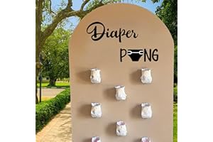 Eurteka Diaper Pong Game Decal - Baby Shower Party Game Sign Sticker,Baby Sprinkle Ideas to Celebrate Your Little One Party D