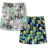 Tebbis Boys Pajama Shorts - 2 Pack Summer Lounge Bottoms with Pockets, Soft Kids&Teen Loungewear Size 6-18