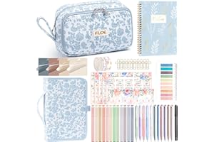 FLOE Bible Study Supplies Journaling Kit for Women with Bible Cover Case, Christmas Christian Gifts for Women, Bible Study Tools Accessories Set with Highlighters Pens, Pencil Case Notebook Annotation Kit