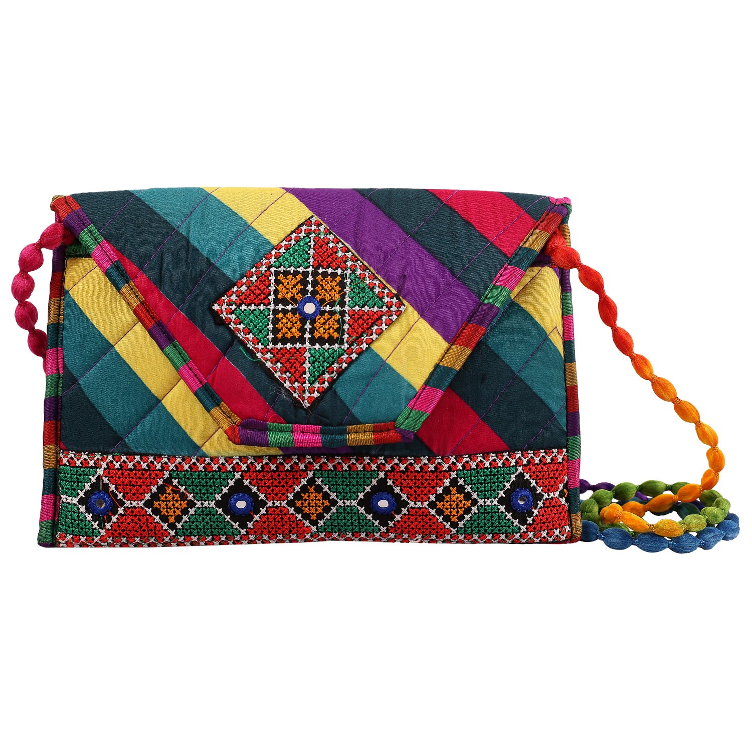 craft trade handmade designer rajasthani work embroidery clutch bag for women