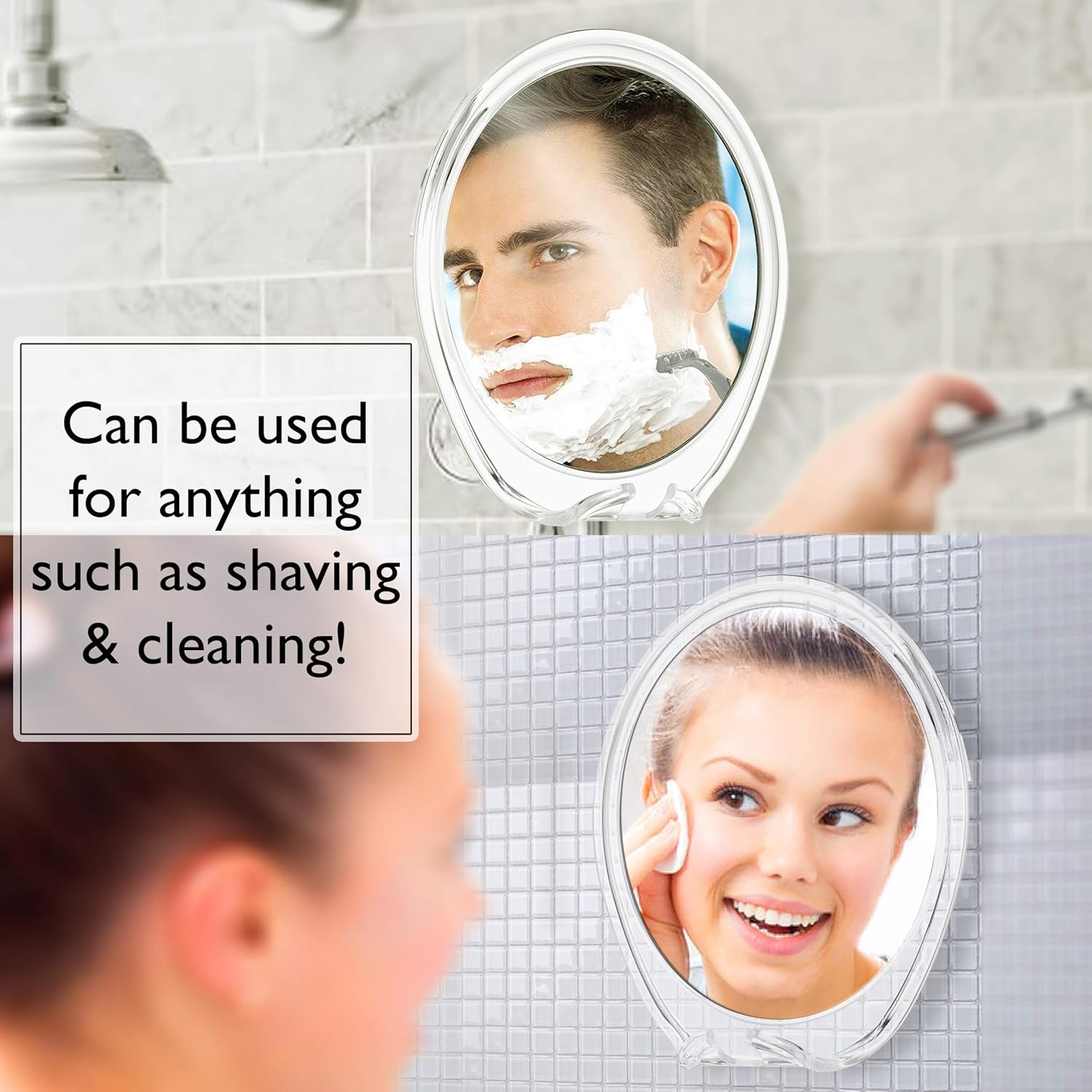 Asani Fogless Shower Mirror for Shaving with Razor Hook | Strong Suction Cup | True Fog Free, Anti-Fog Bathroom Mirror | 360 Degree Swivel, Shatterproof | Travel Friendly | No Fog or Falling Off: Kitchen & Dining