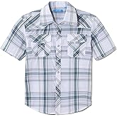 Champ Horse Boy's Toddler Child Kids Casual Dress Western Short Sleeve Snap Plaid Button Down Shirts