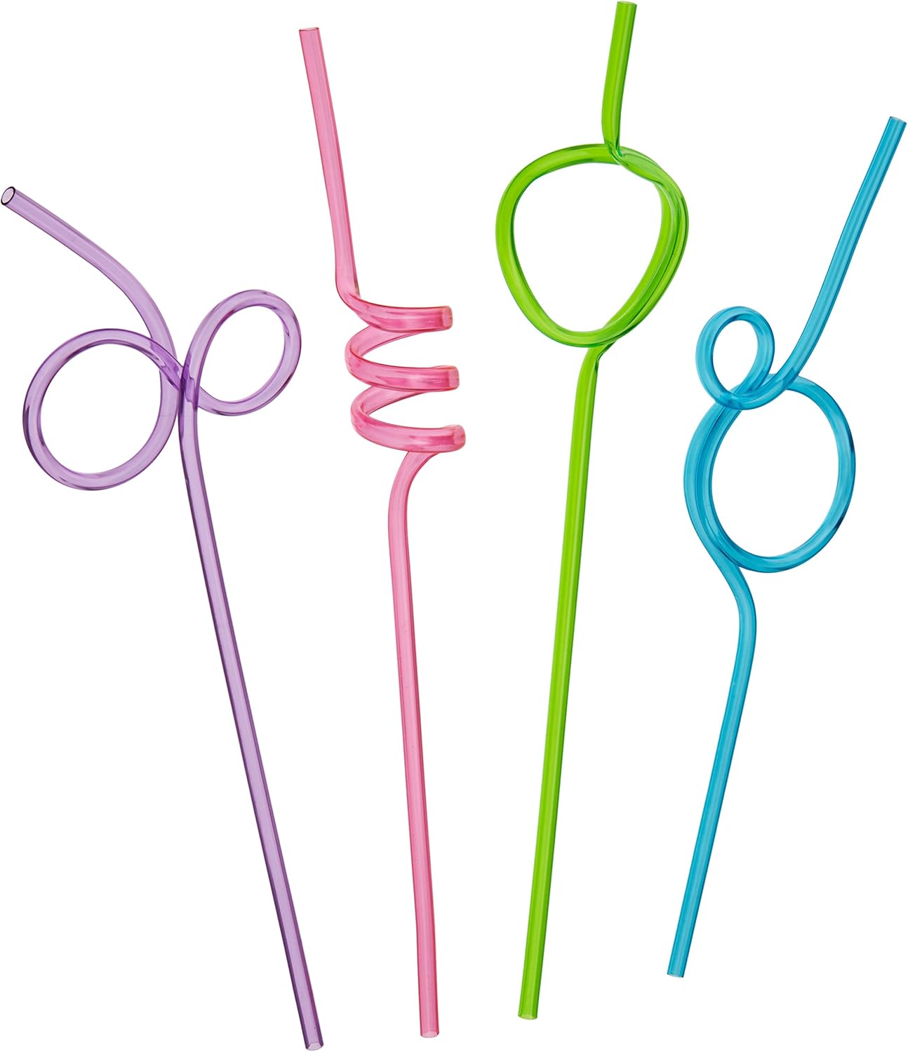 Pack of 12 Crazy Squiggle Straws