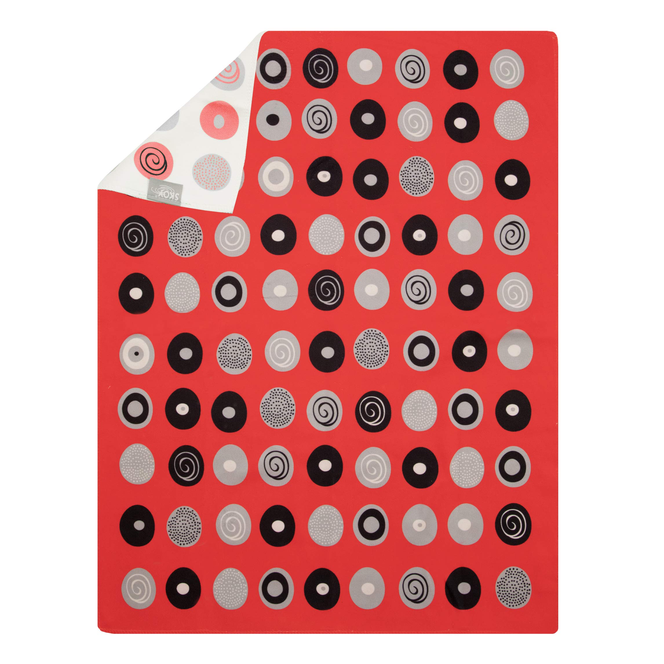 Skoy Kitchen Towel, Recycled Polyester Towel for Dishes, Glassware, Cookware and Hands, Reversible Design, Absorbent Kitchen Towel, 18” x 24”, Red