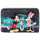 Loungefly Disney Mickey and Minnie Date Night Drive-In Faux Leather Zip Around Wallet