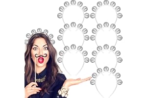 Giegxin New Years Disco Ball Headband for Women 1970s Vintage Disco Accessories Silver Head Bachelorette Christmas Party