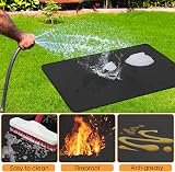SMRONAR Fire Pit Mat 36 x 48 Inch, 3-Layer Fireproof Heat Resistant Pad view 2