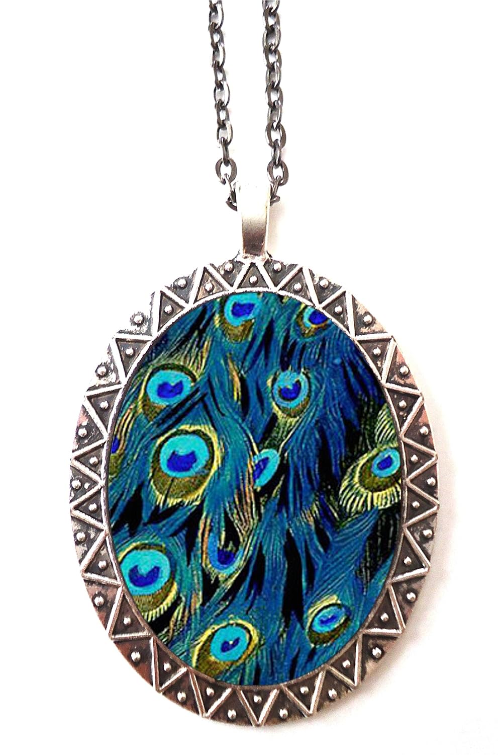Peacock Feathers Necklace Pendant Birds Bird Feather Handmade