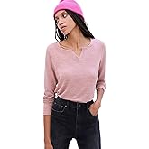 Gap Womens Long Sleeve Cozy Split Neck Top Shirt