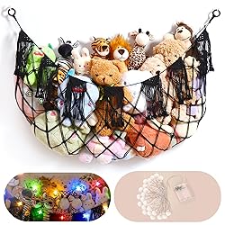 Creative Stuffed Animal Storage Hammock with Lights