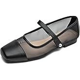 WONDERWAY Women Mary Jane Shoes,Slip On Ankle Strap Dress Flat Shoes