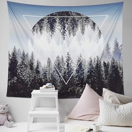 Amazon Com Homkuu Wall Tapestry Sunset Forest Bohemian Hippie