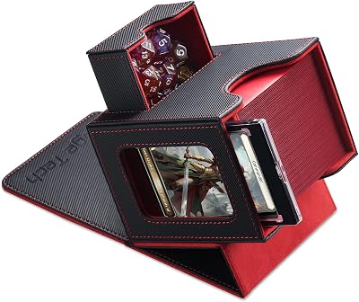 Mage Tech Commander Deck Box MTG Patented Black/Red 100 Double-Sleeved Cards