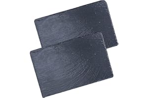 Tcrogsciss 2 PCS Natural Slate Cheese Boards, Individual Charcuterie Board for Appetizer, Cheese, Dessert, Tapas and Sushi Pr