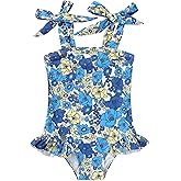 YOUNGER TREE Toddler Swimsuit Girl Color Block Stripe One-Piece Swimwear Baby Girl Bathing Suits