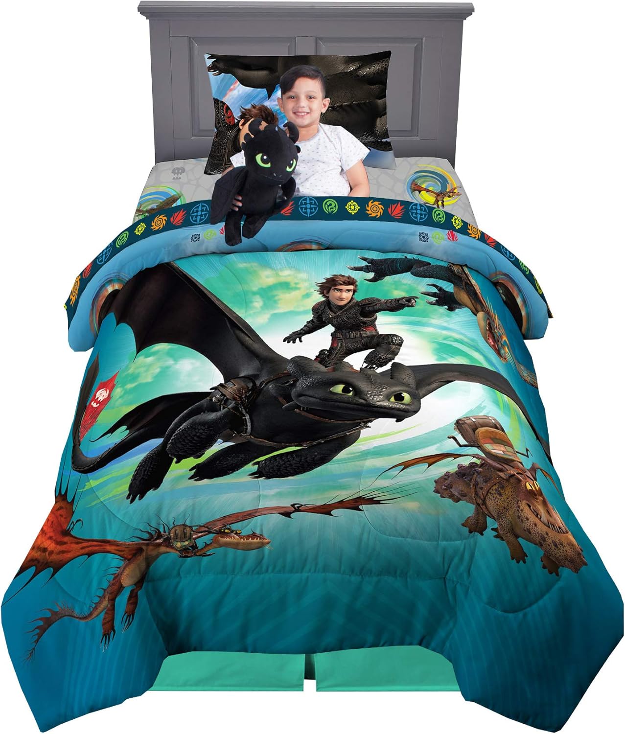 twin size train bedding set