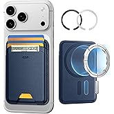ESR for MagSafe Wallet, 5-Card Holder With RFID Blocking, MagSafe Sticker Included, Slim Magnetic Wallet for iPhone 17/16/15/14/13/12 Series and Selected Samsung Devices, Not for 13/12 Mini, Dark Blue