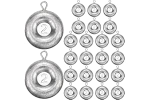 Rotatingpals 24 Pieces Fishing Disc Sinkers Weights Disc Sinker Fishing Sinkers Weights for Saltwater Catfishing Trolling Surf Tackle