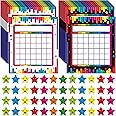 66 Pack Classroom Incentive Chart, 2 Designs in Colorful Strip with 2024 Star Stickers for Classroom Student Teacher Family Using Positive Behavior Chore Rewards