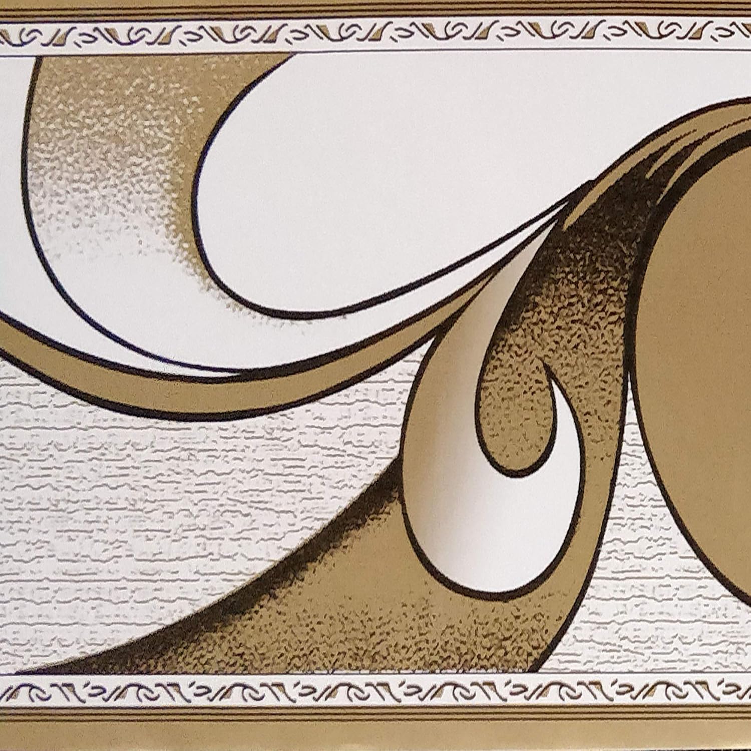 Dundee Deco BD3221 Peel and Stick Abstract Brown Scrolls Wallpaper Border Retro Design, Roll 33 ft. x 4 in. (10m x 10cm), Self Adhesive
