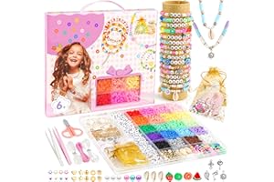 SISTENIA Girls Gifts Bracelet Making Kit, 20 Colors Polymer Clay Beads with Charms Letter Beads Arts and Crafts Kit Jewelry Making Set Birthday Gift Idea Girl Toys Gifts Party Favors for Kids Ages 6-13