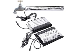 codree 2 Pcs Water Pipe Heat Blanket - 38.5" x 6" Water Pipe Heat Tape - Aluminum Foil Freeze Protection Heating Cable for Metal & Plastic Pipes, 110V, Max Temp 60˚