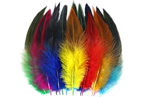 SOGUGOM Colorful Rooster Tail Feathers - 200 pcs 5-7 inch Craft Colored Feathers Bulk for Craft Projects, Halloween, Hats and Cocktail Table Centerpieces(Multicolor)