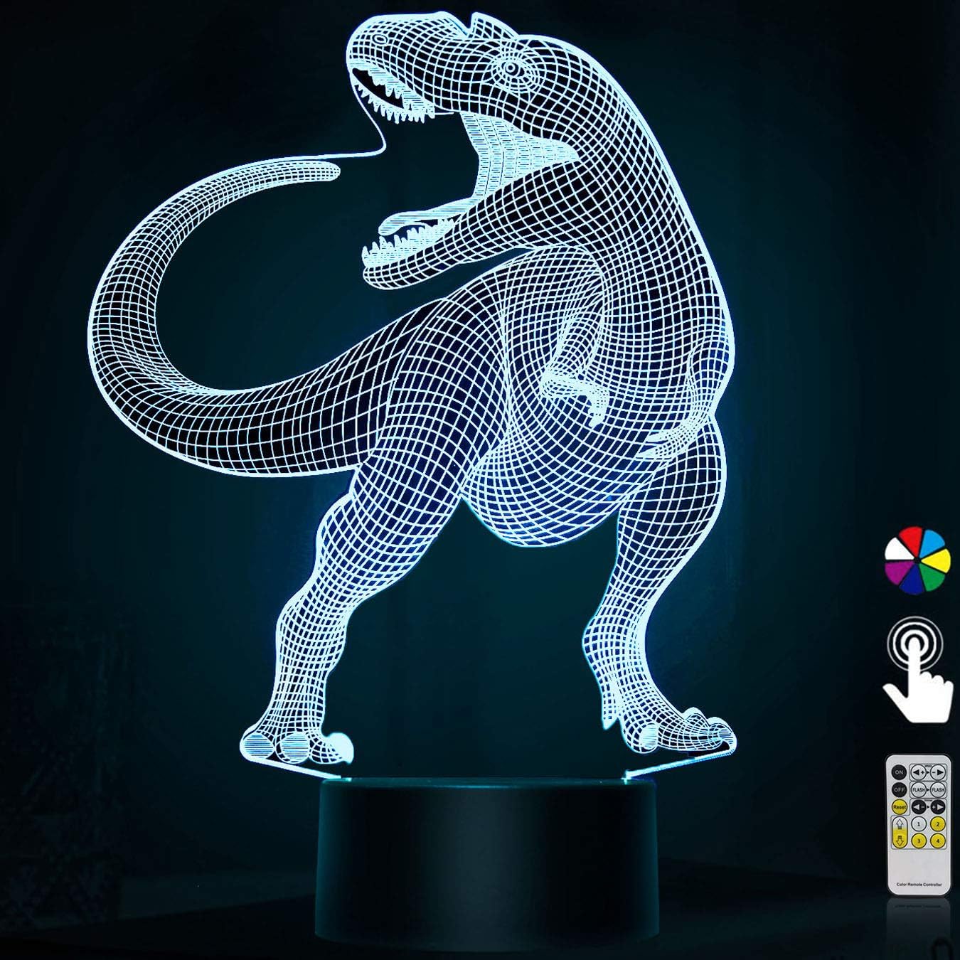 Night Lights for Kids Dinosaur 3D Night Light Bedside Lamp