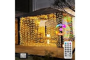 ZAIYW Curtain Lights 600 LED 20Ftx10Ft, Dual Color Changing Curtain Fairy Light Connectable with Timer Remote Waterproof for Bedroom Wedding Party Garden Outdoor Decor (Warm White & Multicolor)