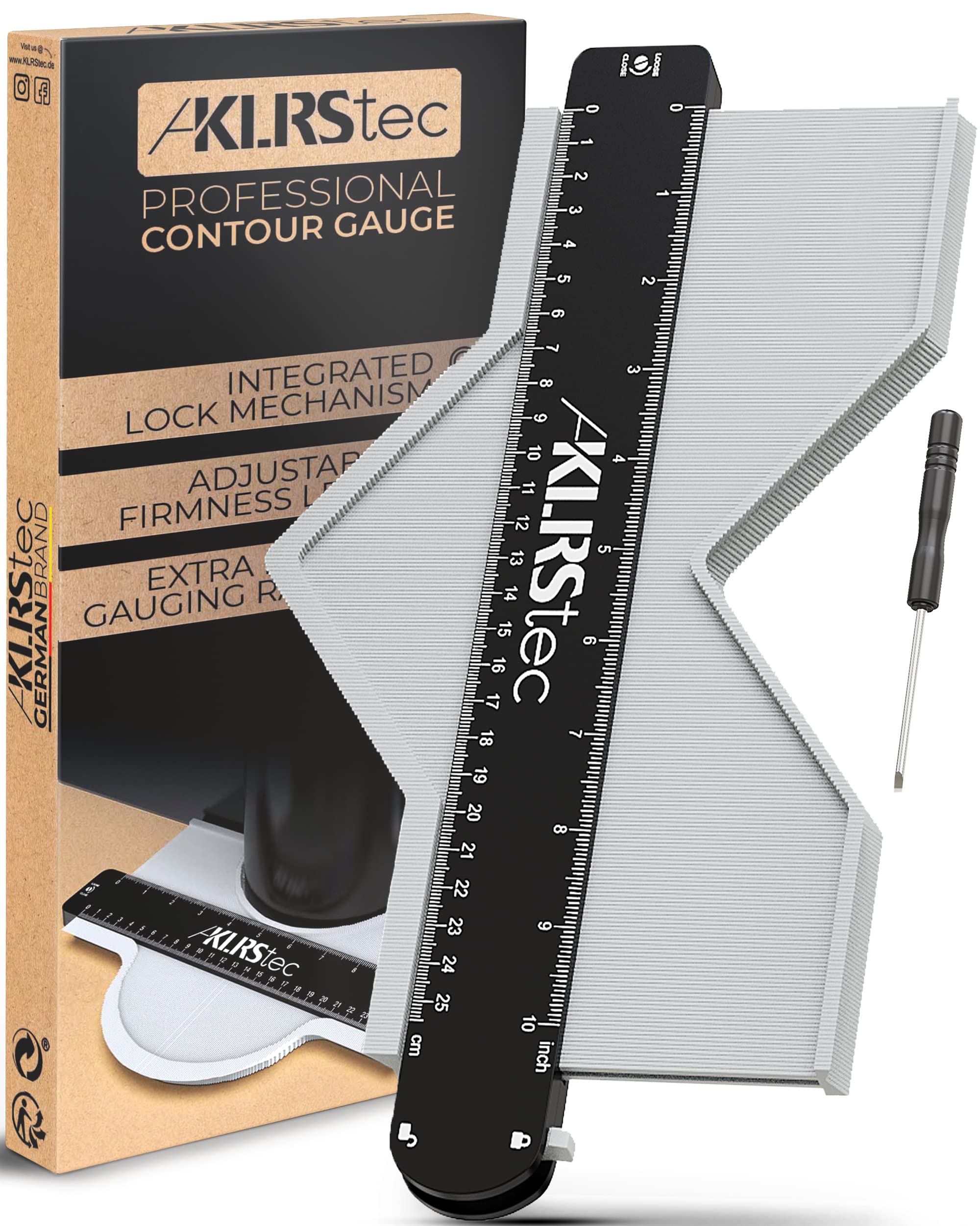 KLRStec Professional Contour gauge Needle Profile Transfer Tool with Stopper - Contour Gauge (73x258mm)