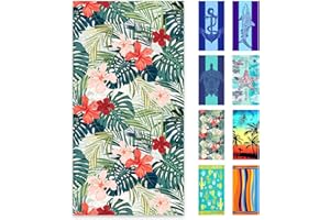 cabanana Sand Free Beach Towel - Large Oversized Beach Towel Sandproof 70x35 Big Microfiber Quick Dry Pool Towel, Thin Lightweight Compact for Travel Swimming Bath for Adults Women Men (Flower)