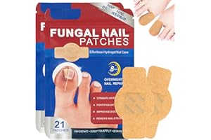 42 Pcs Fungal Nail Patches, Nighttime 8-Hour Toenail Fungus Care Support, Nail Repair for Discolored & Damaged Nails