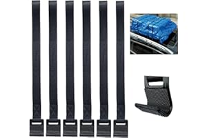 Rooftop Cargo Tie Down Door Hook Straps - Secure Any Roof Bag, Rack Cargo Carrier, Car Top Frame Gear Replacement, No Roof Ra