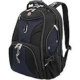 SwissGear 1900 ScanSmart 17” Laptop Backpack Blue/Black – Reflective Tech Backpack with ScanSmart Compartment – Multiple Organizer Pockets & RFID Scan Blocking Technology