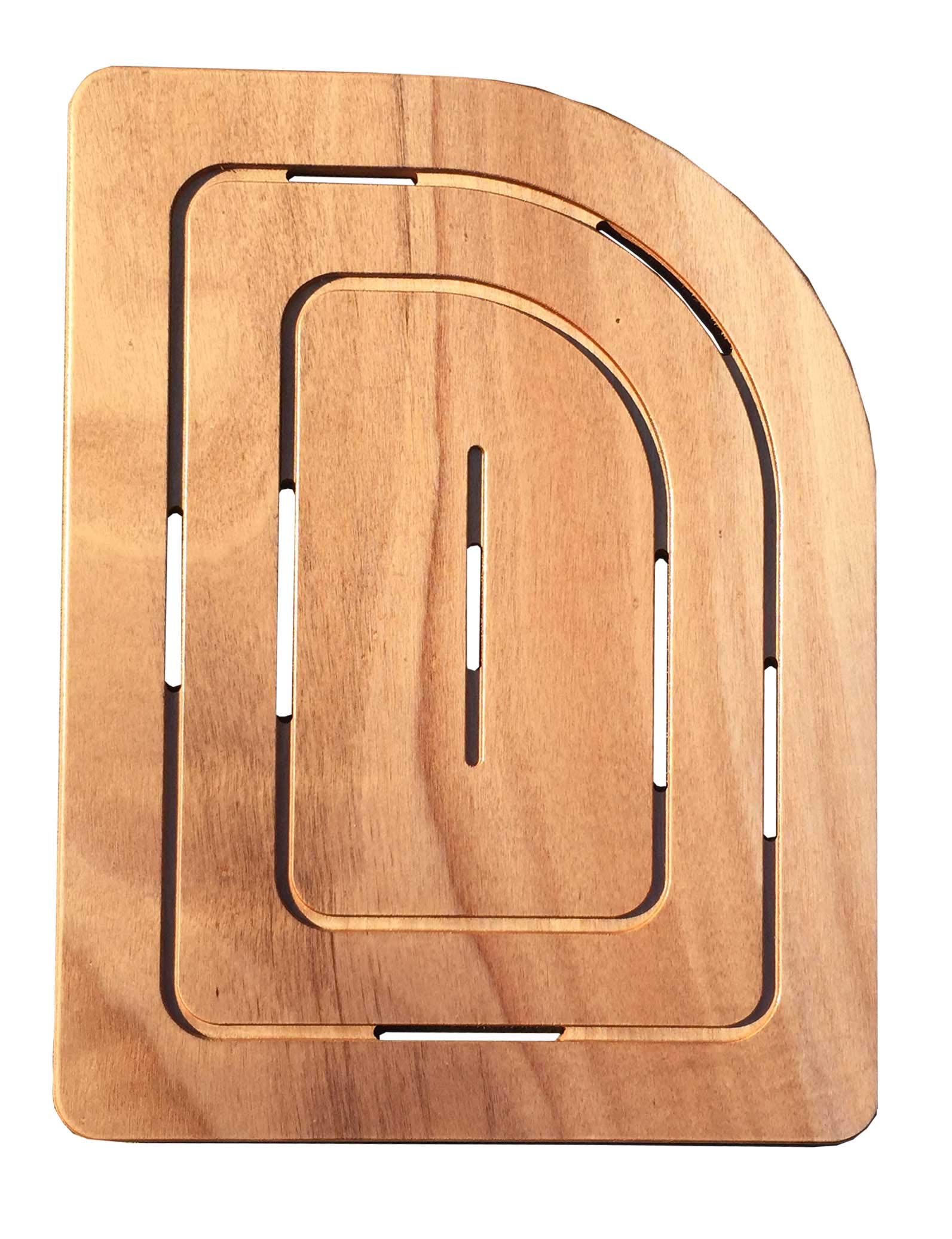 CASTELMERLINO Okumè 226 Shower Mat in Marine Plywood 74.5 x 55 cm Corner S x Rounded for Shower 90 x 70 cm