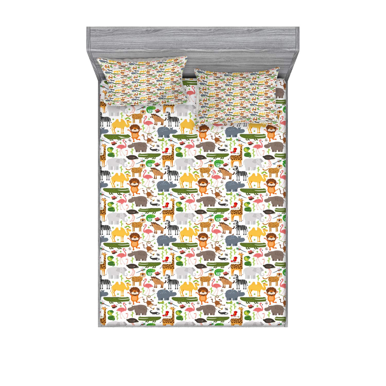 Lunarable Safari Fitted Sheet & Pillow Sham