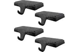 Lulu Decor Black Christmas Stocking Holders for Mantle set of 4 - Heavy Cast Iron Weighted Strong & Sturdy - Low Profile Flat Base Stocking Hooks, Simple Design for Mantle Decor Weighs 1 lb 10 oz each