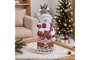 Sheaifun Gingerbread Christmas Decorations Indoor Snowman Christmas Decorations Resin Snowman Figurines Living Room Table Decor Gifts for Women 3 * 3.75 * 7.75 Inch