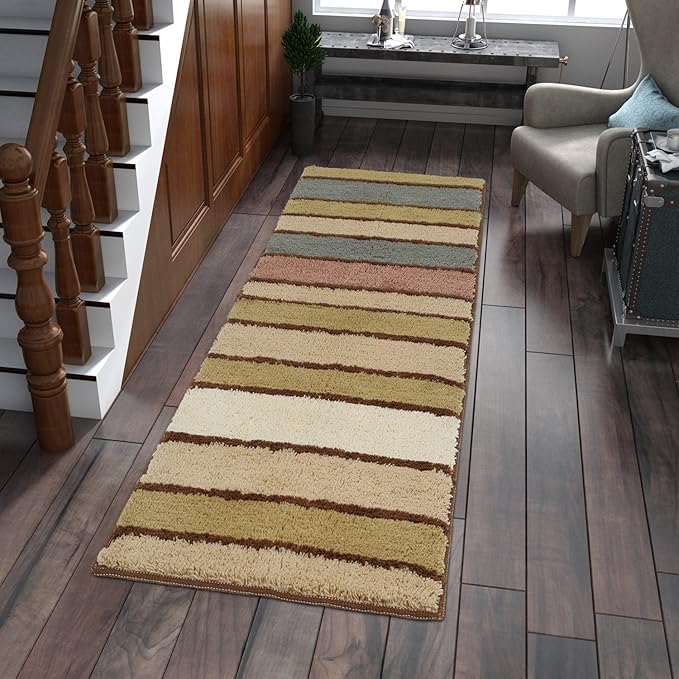 Lifewit Multicolor Stripe Long Area Runner Rug 60 x 180cm (2x6 feet) Vintage Saxony Woven