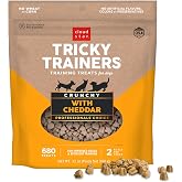 Cloud Star Tricky Trainers Crunchy Dog Treats, Cheddar Cheese, 12 oz. Pouch | Crunchy, Low-Calorie, For All Life Stages, Wheat, Corn, Dairy, Recommended by Professional Trainers