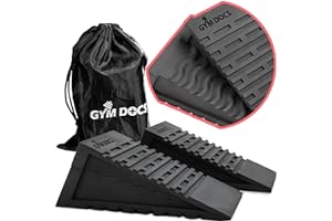 Gym Docs Squat Wedge Block: Doctor-Designed Pair of Adjustable, Non-Slip Slant Boards for Elevated Heel Squats, Deadlifts, and Calf Stretching - Physical Therapy Equipment for Strength Training