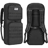CVLIFE 30" 34" Soft Rifle Case Gun Backpack, Double Rifle Backpack Gun Bag Gun Case Covert Bug Out Bag, with Lockable Zipper for Hunting Shooting