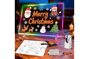 EKSPRINT Lumiboard Led Drawing Board with 8 Colors 6 Modes -13.7"X10" Led Note Board with Colors, Cosmody Led Drawing Board Includes Adapter, 7 Markers, Tracing Paper, Sketching Gifts for Kids/Girls/Teens