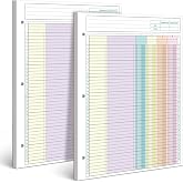 LemonSecret 2 Pads 4 Column Ledger Book Colorful Accounting Analysis Pad | 8.5" x 11" 100 Pages Clear Data View 4 Column Accounting Ledger Book for Small Businesses, Personal Use, Bookkeeping and Data