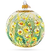 Summer in Bloom Painting Glass Ball Christmas Ornament 4 Inches