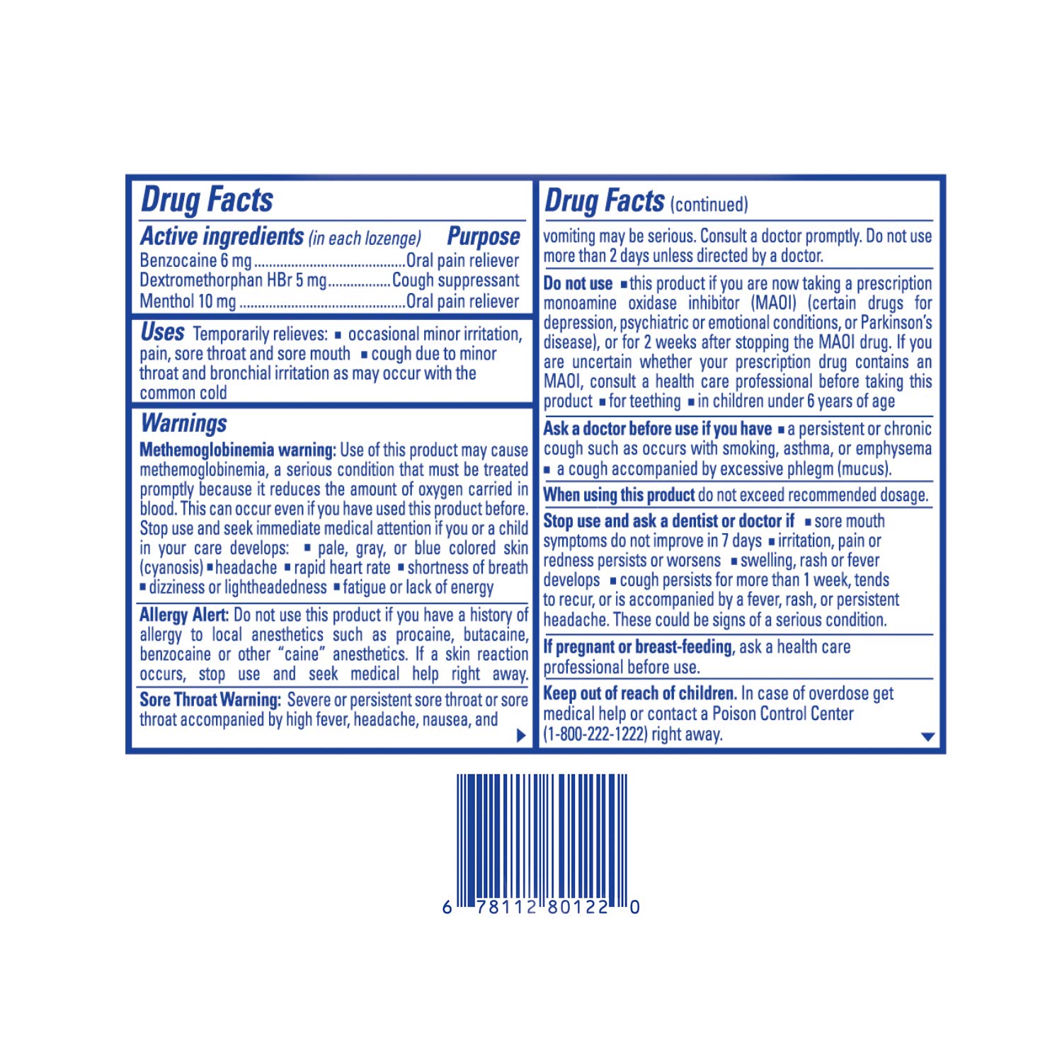 Chloraseptic Total Sore Throat + Cough Lozenges, Wild Cherry, 15 Count, 1 Pack