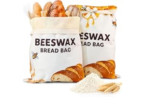 OHIYO Beeswax Bread Bags for Homemade, Reusable Natural Beeswax Sourdough Bread Bags Freshness Keeper for Homemade, Bakery Es