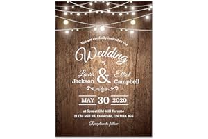 Custom - Rustic Wedding Invitation Set - Set of 25, Personalized Wedding Invitation, Rustic Wedding (INVITATION ONLY)