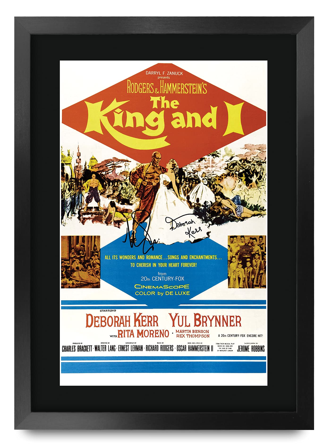 HWC Trading FR A3 The King and I Yul Brynner Gifts Printed Poster Signed Autograph Picture for Movie Memorabilia Fans - A3 Framed