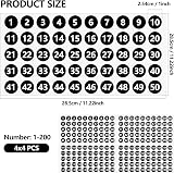 FUYIHGL 200Pcs 1" Round Number Stickers Labels 1-50 for Jars Organization view 3